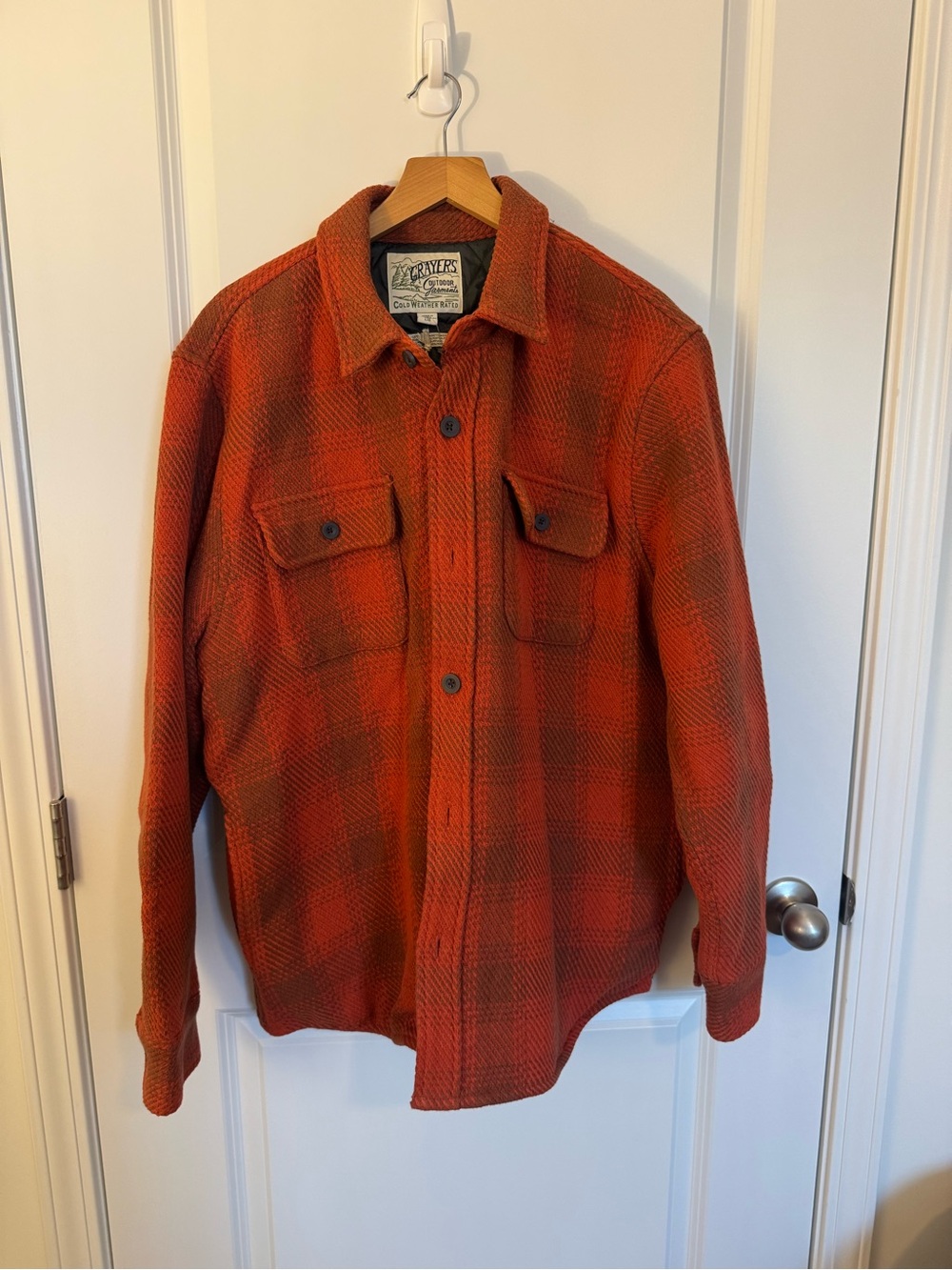 Grayers Orange Plaid Jacket Shirt